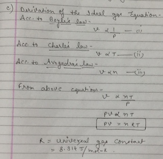 Derivation of the Acc. to Boyles law Ideal gor Equation- Ace to Acc. to Charles low- TO Avogadras law- - van ing from above