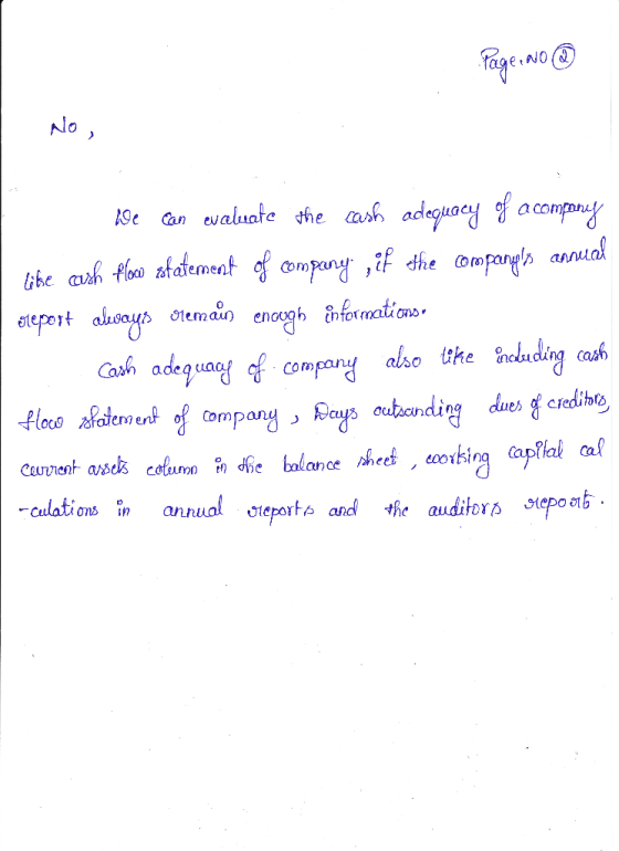 No, an evaluate ehe ash odeguay acompany the auh floo atatemeat of ompany ,f the ompangl anual e1eport auoay tema encgh înfot