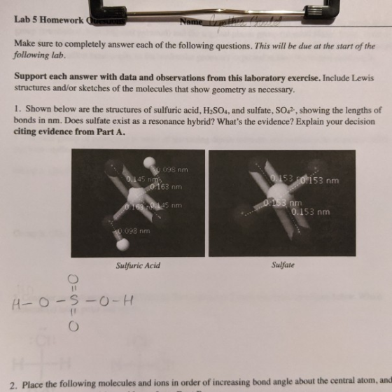 Lab 5 Homework Make sure to completely answer each of the following questions. This will be due at the start of the following