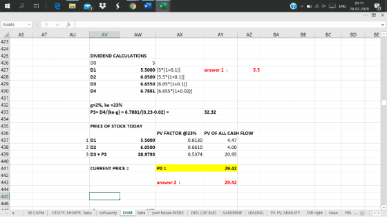? v u 1x 01:11 ENG 28-02-2020 21 . AV445 - 423 424 x AT fix AU AS AV AW AX AY AZ BA BB BC BD BE - DIVIDEND CALCULATIONS 426 4