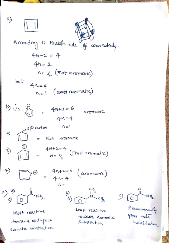 n=2 4m+2= 6 aromahc SPS carb ơn Nor armahc 3 arom ahc 45 2 a c3 Least reachive Predomn Mlost eactive tonsard el choph.he to