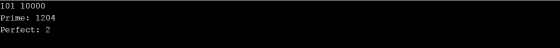 101 10000 Prime: 1204 Perfect: 2