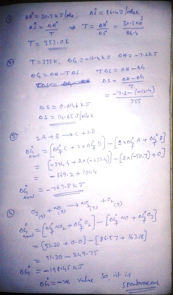 86. ㄒ-353.ok s = 0.0146 kJ- -869 . 2 + lol. 4 = C9 ( 9) (3 C . N0ナ4h@g 51 30 249-75