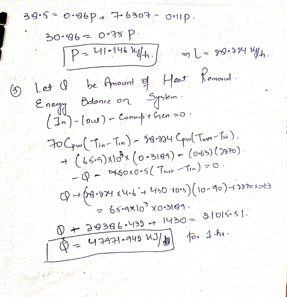 3805- 00406P+ 706307. 00mp. 30.86 0075 P P 41-146 al = 88.224 ugh wifh. Heat Removed Let & be Amount of Heat Energy Bedonce o