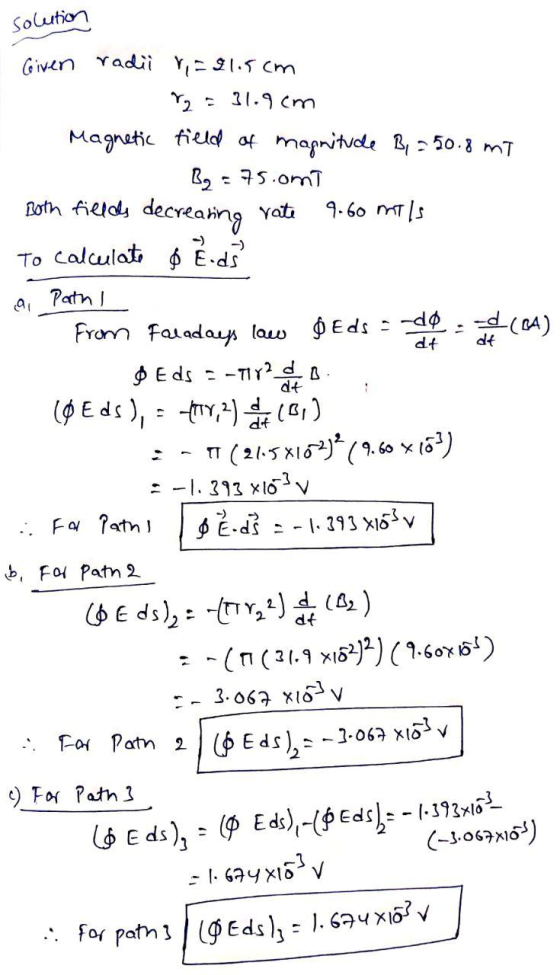Solution Given Tadii Y,1. Cm 22.9 Cm Magnatic field of mapnitudle B50.3 mT 5.omT Both Alds decreating 9.60 mTs Yat -) To calc