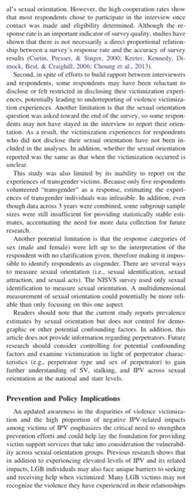 als sexual orientation. However, the high cooperation rates show that most respondents chose to participate in the interview