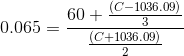 60+ (C-1036.09) 0.065 = (C+1036.09)