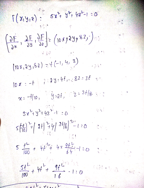 f(x19/2) 5x + yt 48h -1 = 0 JE DA JE (10x129, 82, sy J2 du (102, 24,82) -++ (-1,4, 3) 24:44,0 82=3t 102 :-f x= -4/10, ÿ:at, 2