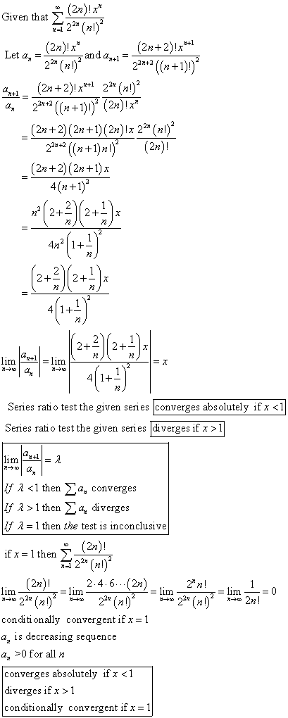 Given that (2n)!** 22* (x!) (2n)! (2n+2)!**+1 Let a, = 2 ** (103 and auta – 220v? (n+1))* Ord - (2n+2)!***2 22* (nl)? am 22**
