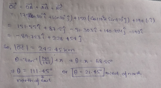 tAB BC tasco 30 Sin3o )+1So (Ce1 10t Sinl1oT) +190 (-7) 151 55 +87.5-5t3032+ 140.sj -190 -81.353t t228 454 So, l01245 45km =r