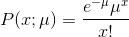 P(x; и) е р т!