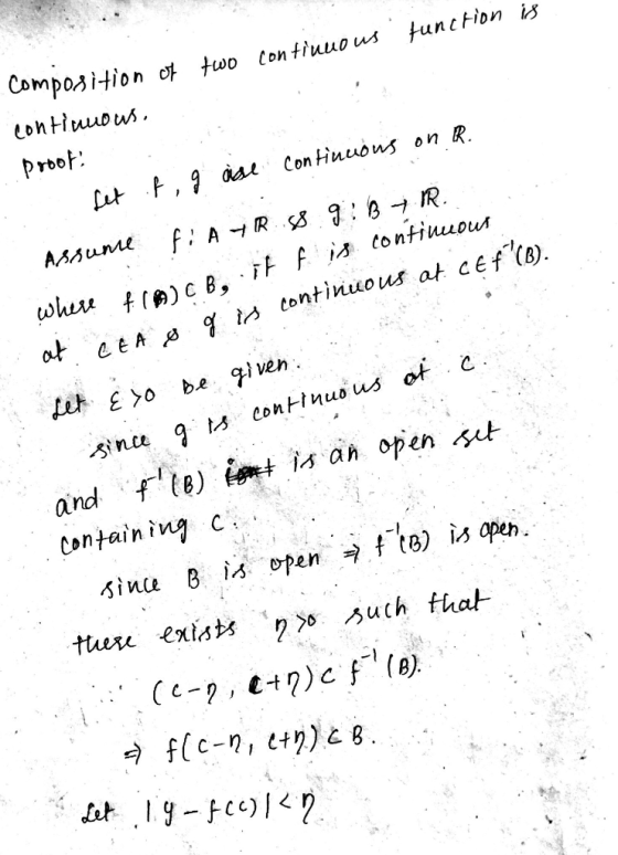 is - Composition of two continuous function continuous. proof set of, g ase continuous on R. Assunce Fi AYR..8.9: B 1R. where