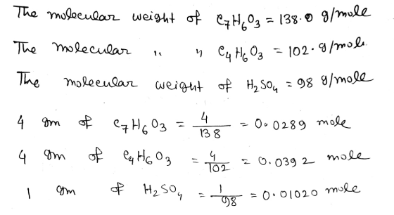 The molecular weight of C₃H2O3 = 138.00 g/mole The molecular n n Cq Ho O₂ = 102 1 4 H6O₃ = 102.9/mole The molecular weight re