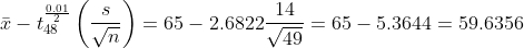 řーぱ(#)- .49 65-2.6822 = 65-5.3644 59.6356