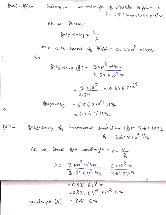 wauensength ob uiši ble li ght = > Grven A= uS1 nm=4.S7x j0 m we pano AS gove zueney Hne m/gec So erezuen cy) 3x10ec 4.S7 eg