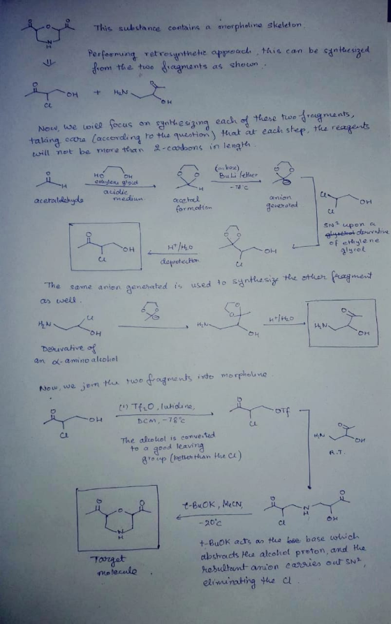 This substance contains a artorphelina skeleton Perforrung retrosynthetic approach, this can be synthesized from the two frag