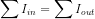 \sum I_{in}=\sum I_{out}