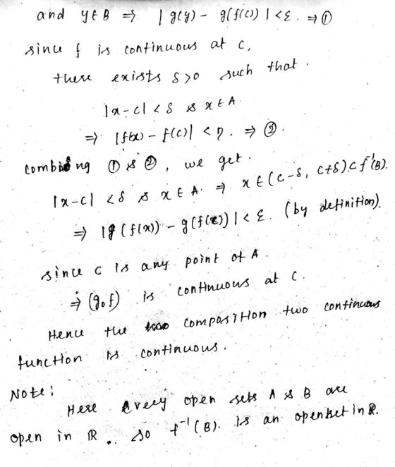 and YE B = 1 904) - 9(f(0) I<&.70 sinu f is continuous at c. there exists sso such that . ja-clss saitA => [fbe) - FCC)<. = .