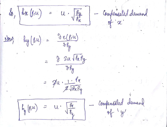 4, The One) - u.Ja - domand labely hey lov) - Because - J zu ilaly - Ju IPM qu 2 sbely hy (pin) lui Pc 1 - Compensaled demand