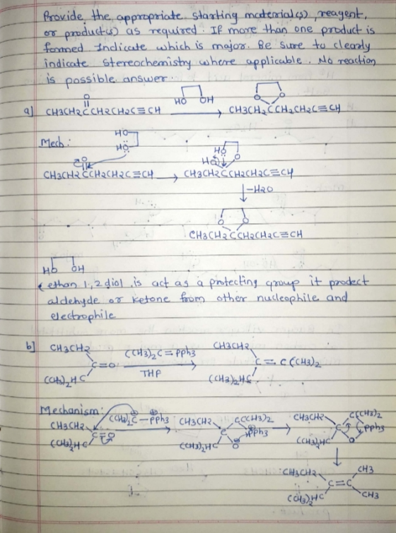Provide the appropriate starting materiales) reagent, or products as required If more than one product is formed. Indicate wh