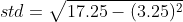 std- /17.25 - (3.25)