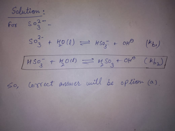 Solution: for so?-- So + HO (1) - HS0 + OHO (kbo) HS0 + 4012) 450+ oHo (kbz)? so, correct answer will be option (a).