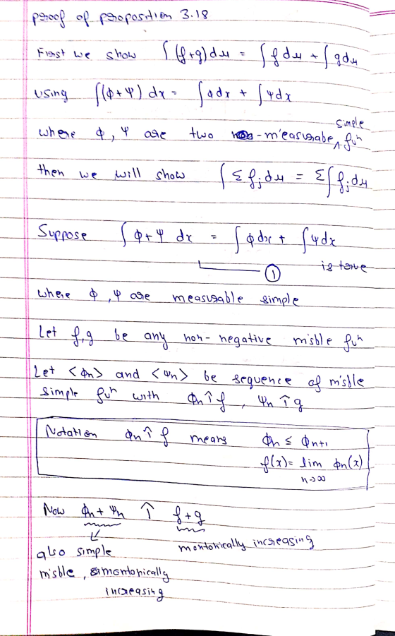 &, Y are then we Now out th î f g proof of proposition 3.18 First we show I ffrg) du = If du +1 adu using (18+4) dx = lady Sy
