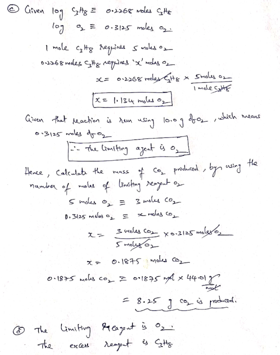 © Given log Hg = 0.2268 modes Cats log a = 0.3125 moles o I mole Caitg requines smoles o 0.2268 mdles Stg requines xndes a