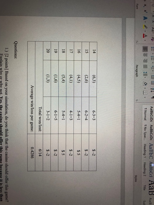 aBbC AaBbcal AaB AaB | | 1 Normal 1 No Spac Heading 1 Heading 2 Title Sub 0 x2 x2 A, ρ .스. : . ta Font Paragraph (6,3) (2,6)