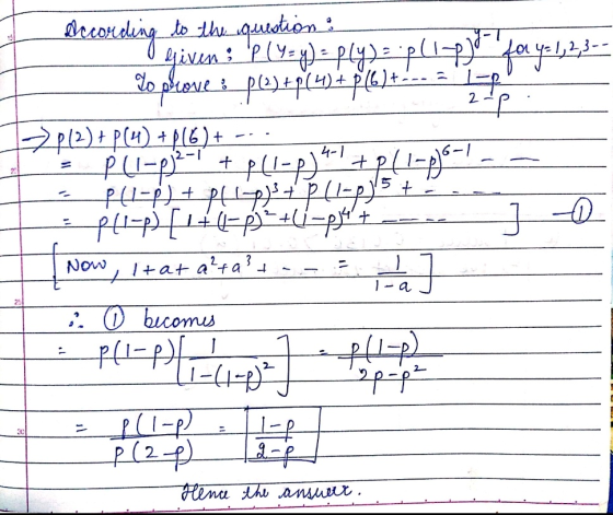 + 4 elecorsling to the question : Given: ply=y)- ply); pl.m. 40 y=1,2,3-- Yo plcoves ple) a p(4) + p16)+ If 2 p p(2)+(4) +21