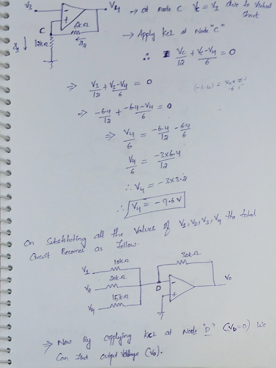 14 Short c an at mode c = 2 due to Virtual Apply ker at Node C is I Ve +6 -14 = 0 la 7 Watt V V V y = 0 + 64. X = 0 6 V4