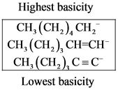 Highest basicity
CH, (CH), CH,
CH,(CH), CH=CH
CH,(CH,), C=CH
Lowest basicity