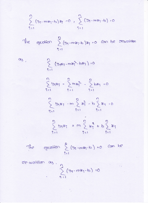{ (3-mowy b) ay so , 5-mea; b) 10 (9:- mamb) xo =0 (Yo-me-b)=0 The uation -may-b ) = 0 can be rewritten Ź (978; - rok boxy) 0