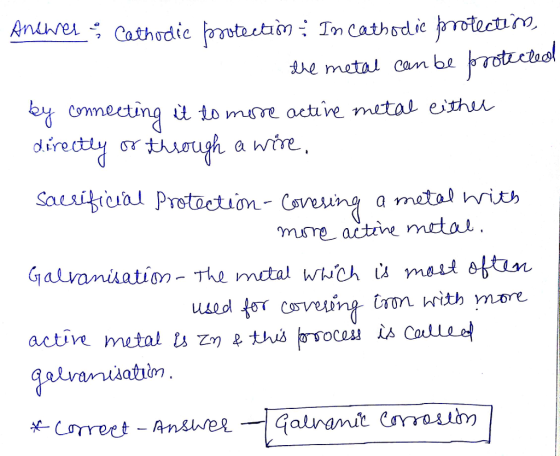 Anunrel Cathodic Tn cathodie prrotect Ahe metal cam be omecting to musre active a hrore ed msre actine mta actin metalCLl qet
