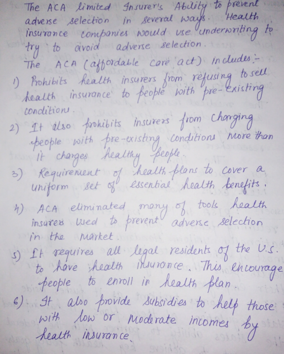 to prevent The ACA li mited Insurers Abuity adverse selection in 8everal houys、 Health Insuvance companies nould use Vunderw