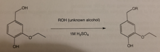 ?? OR ROH (unknown alcohol) 1M H2SO4 ?? ??