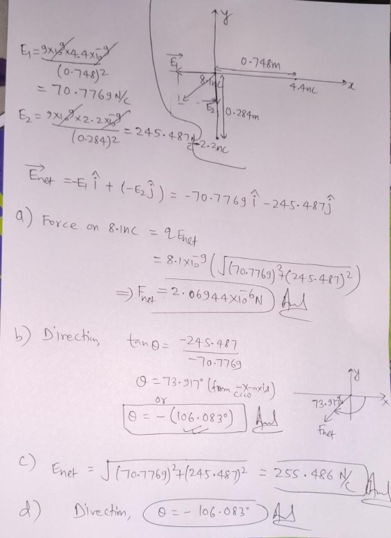 0-748m 4.40L E = 9x / x44x19 (0.748)2 = 70.7769/ E = 9x8+2.2018 - = 245.4878 (0.284)2 - 243 IL - Ello. 284m 72. 200 Enet = ?