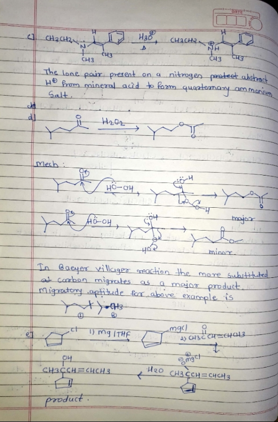 c) CH2CH2 CH3CH2RK -CH3 CH3 43 म The lone pair present on a nitrogen pauteet abstract He from mineral aud to form quantenary