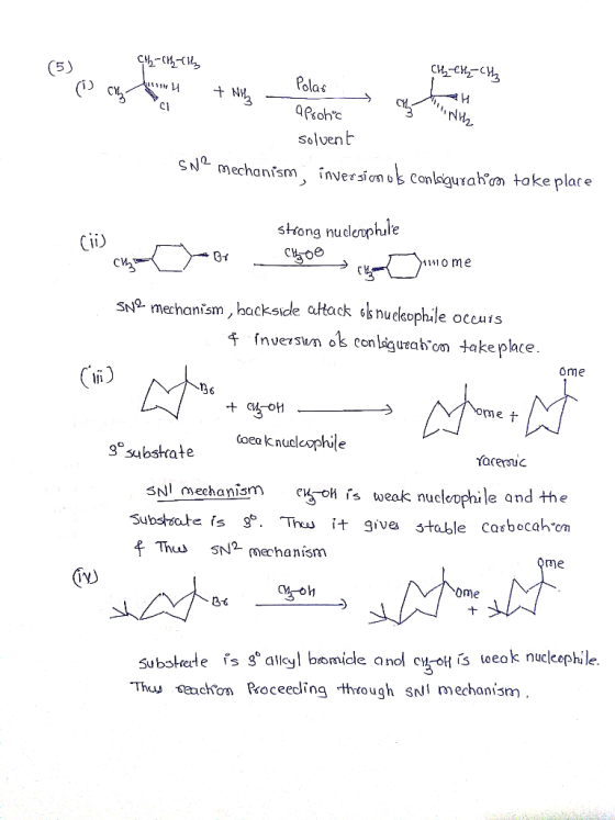 5 CH2 - CH2 CH 411444 ) Cry - CH₂ CH2 CH2 + Nih Polar hynte aprohoc Solvent SN mechanism inversimos con sigurahia take place