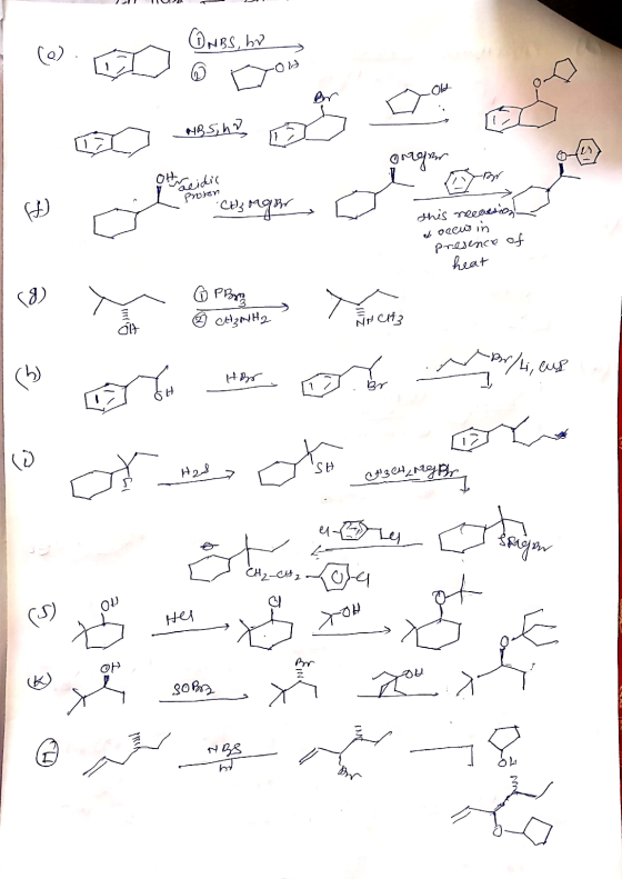 JU OMBS, bo Do you NBS, OM acidic Upraud and Mabad EAD. - this necassion! & occur in presence of heat 6 PB ② CH₃NH2 No Ifa to