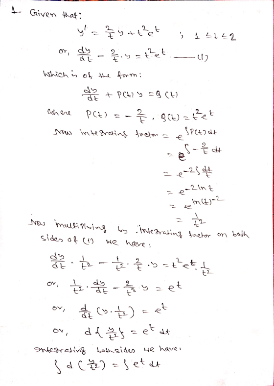 IL BISITANUL - . t. Given that y = 2 2 is a thet ; 12222 or och ins - issthet. which is of the form: olan + PC+2y = 8 CH) C