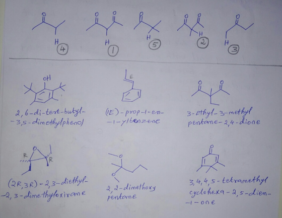 H H Н 4 O oH 2,6-di-test-butyl- - 3,5-dimethylphenol (1E)-propel-en- -1-ylbenzene 3-Ethyl-3-methyl pentane-2,4-dione R A (2R