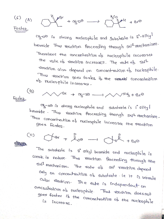 (6) 4 + 000 — OH + Bro Faster ceecling through snę mechanism C o is stoong nuclerophile and Substrate is 2-ally! boomide Thus