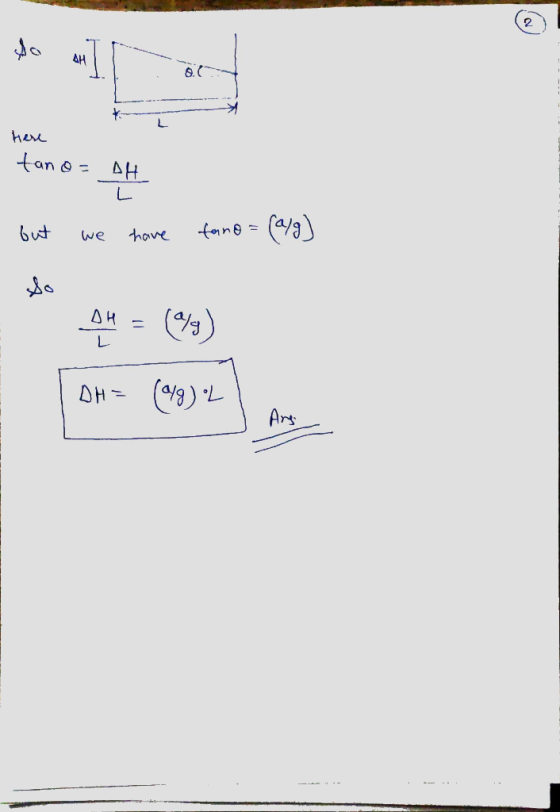 here tano=AH but we have fano= (a/g) - DM = (1/4) DH= (a/g) L Ang