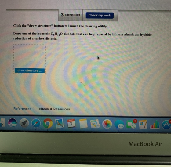 3 attempts left Check my work Click the draw structure button to launch the drawing utility. Draw one of the isomeric C3H 2