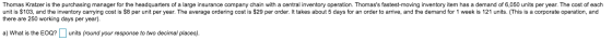 Thomas Kratzer is the purchasing manager for the headquarters of a large insurance company chain with a central inventory ope