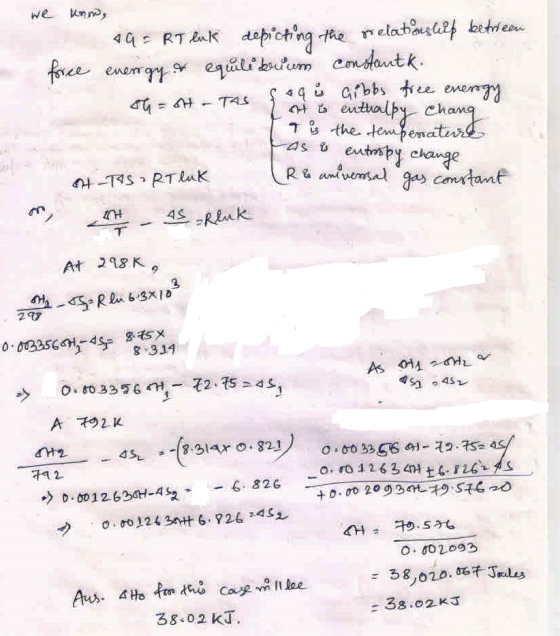 we kom, force 49 = RT luk depicting the melatonz helf betrleen energy of equilibrium constantk. sag i arbbs free energy oh =