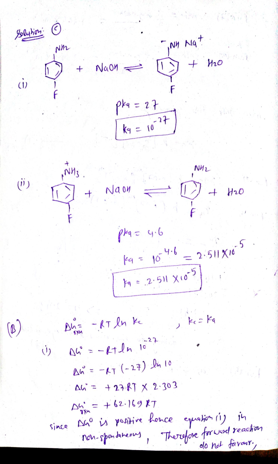 Solution Nh ng? TINH Naon + + 420 ن F pka = 27 ka = 10-27 NH2 NH3 (1) Naon + at Ho pka = 4.6 5 4.6 ka 2.511710 109 ka = 2.511