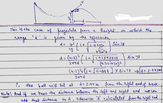 V This is the ed i range case of projectile from a theight, in which the given by the expression, Sin 24 It ft294a that sin 7