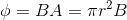 \phi=BA=\pi r^2B